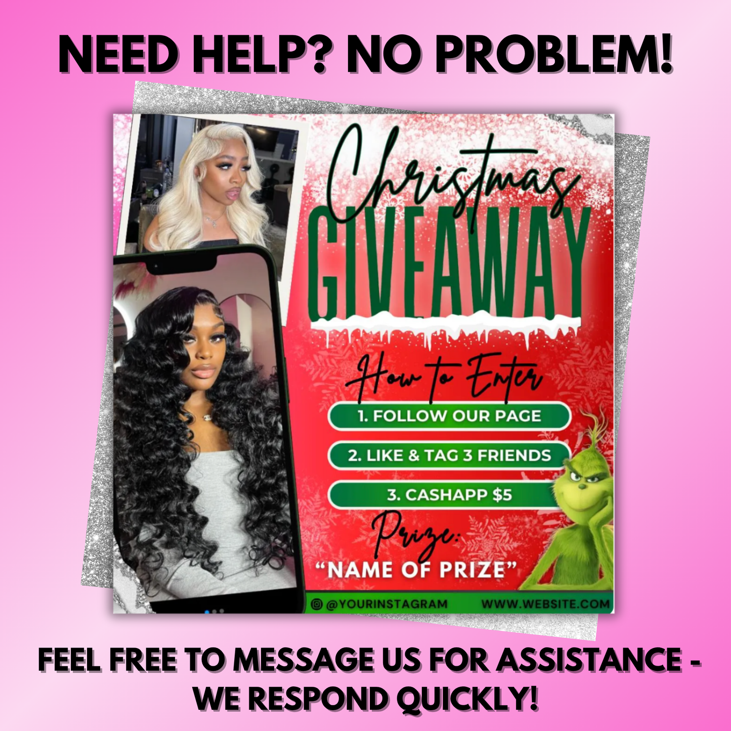 Christmas Raffle Flyer, Giveaway Flyer Template | Edit in Canva