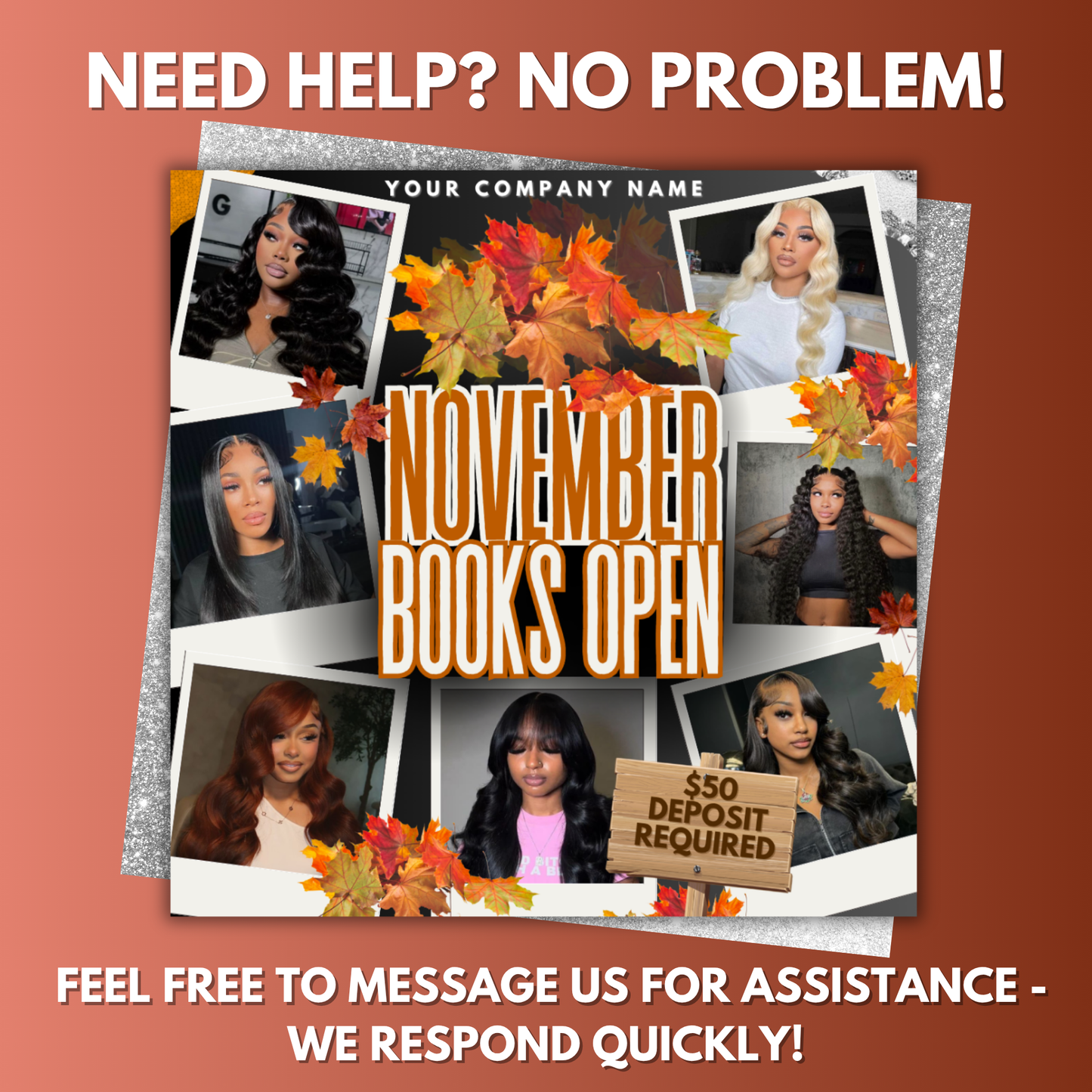 November Booking Flyer for Hairstylists, Lash Techs, Nail Techs + More | Canva Template