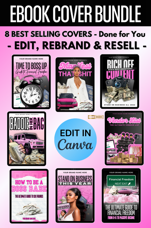 Ebook Cover Bundle - 8 Done For You Ebook Cover Templates - Add your Brand and Resell