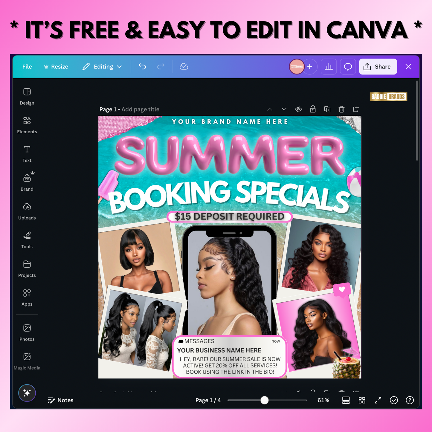 Summer Booking Flyer Template | June Booking Flyer