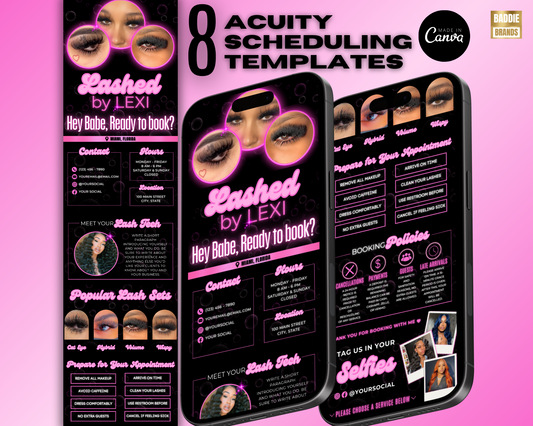 Acuity Scheduling Template | Lash Tech Booking Website | Lash Website