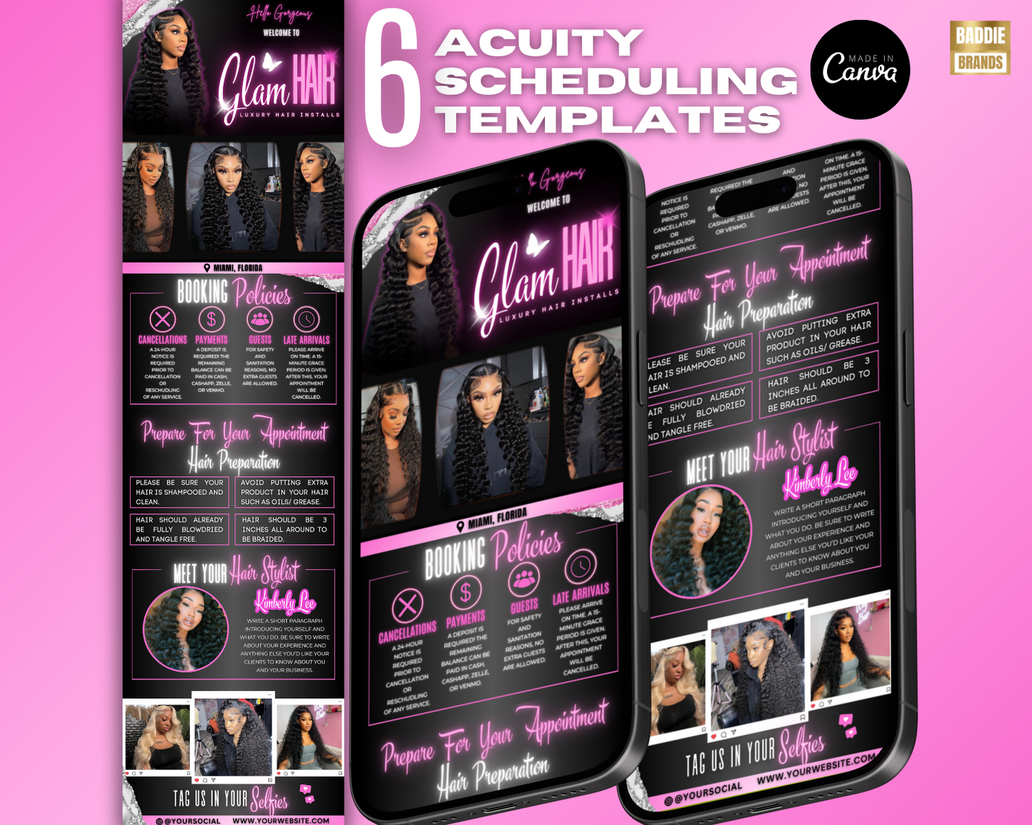 Acuity Scheduling Website Template | Hair Stylist Booking Website
