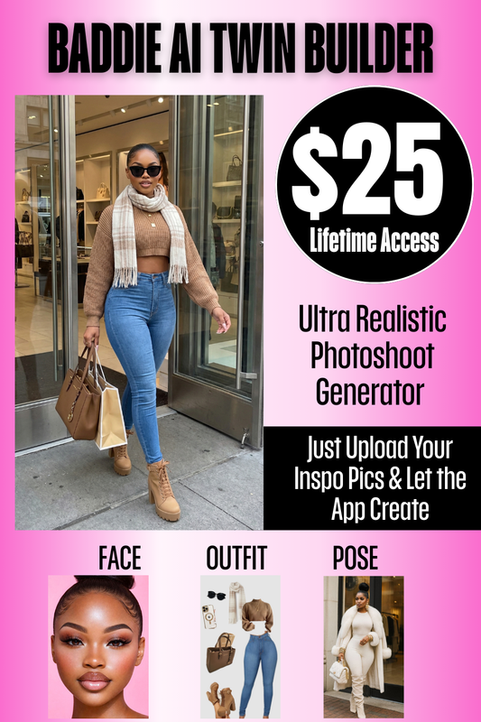 Baddie AI Twin Builder App | Lifetime Access – Unlimited Pro AI Photoshoot Studio