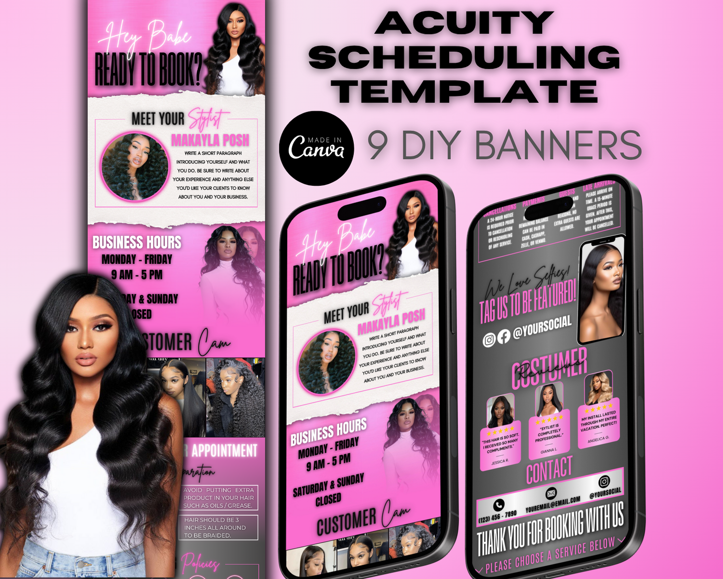 Acuity Scheduling Website Template | Booking Website | Edit in Canva