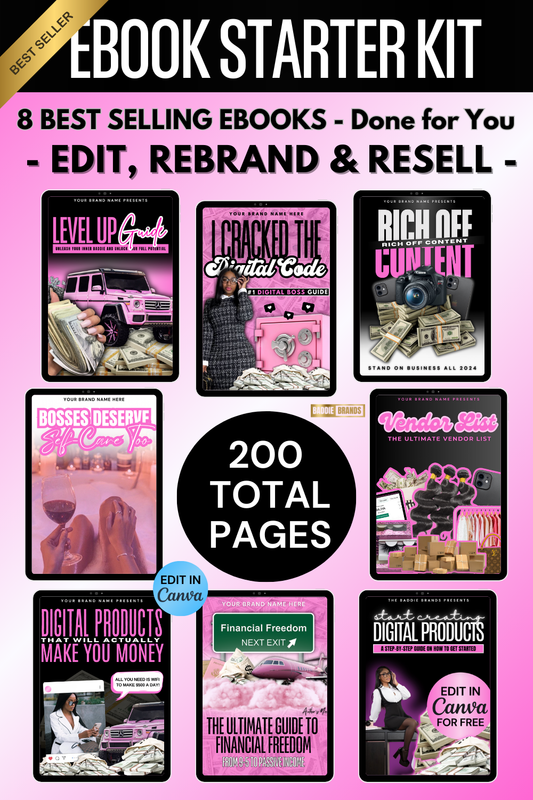 PLR Ebook Bundle - 8 Done For You Ebooks Templates - Add your Brand and Resell