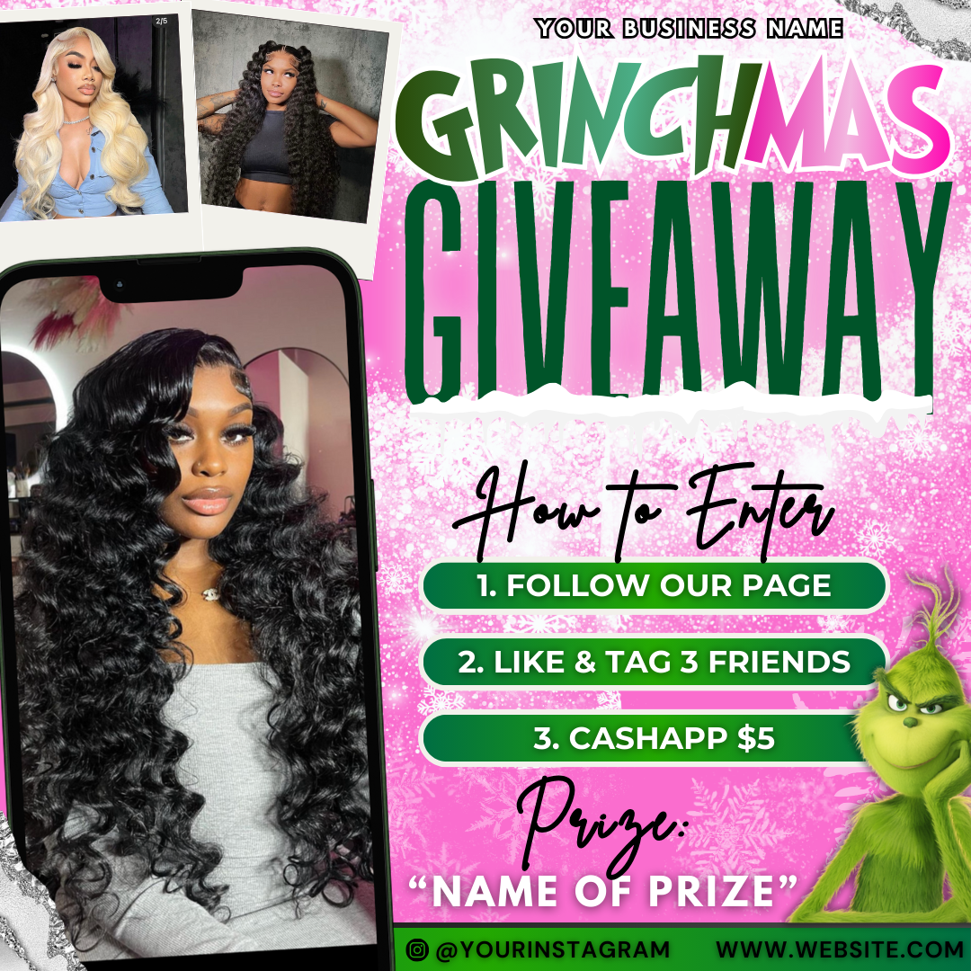 Christmas Raffle Flyer, December Giveaway Flyer | Canva Template