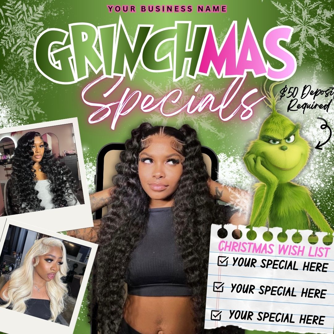 Christmas Booking Flyer for Hairstylists, Lash Techs, Nail Tech | December Booking Flyer | Canva Template