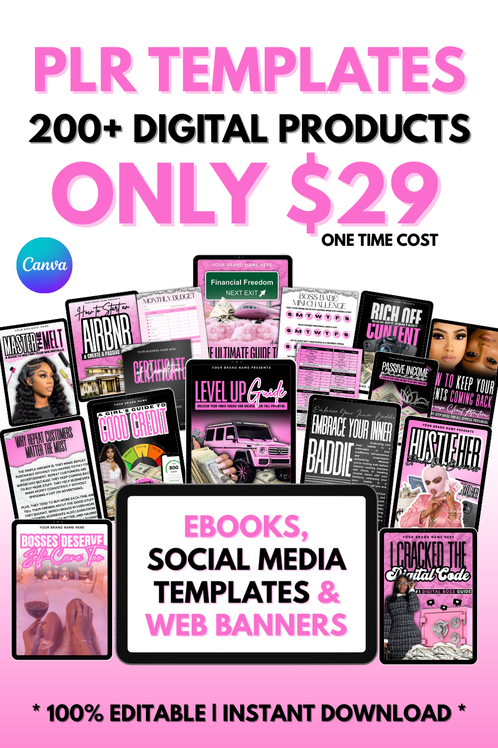 PLR Digital Products Bundle | READY TO USE & RESELL | Ebooks, Websites, Social Media Templates