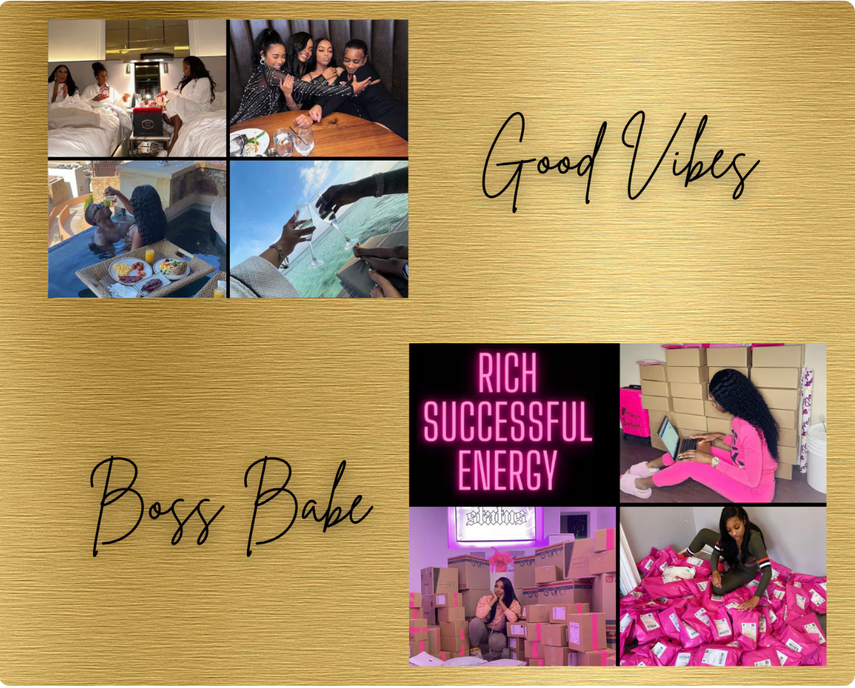 Black Girl Luxury Vision Board Photos – Affirmations, Wealth, Self-Care (Digital Download)