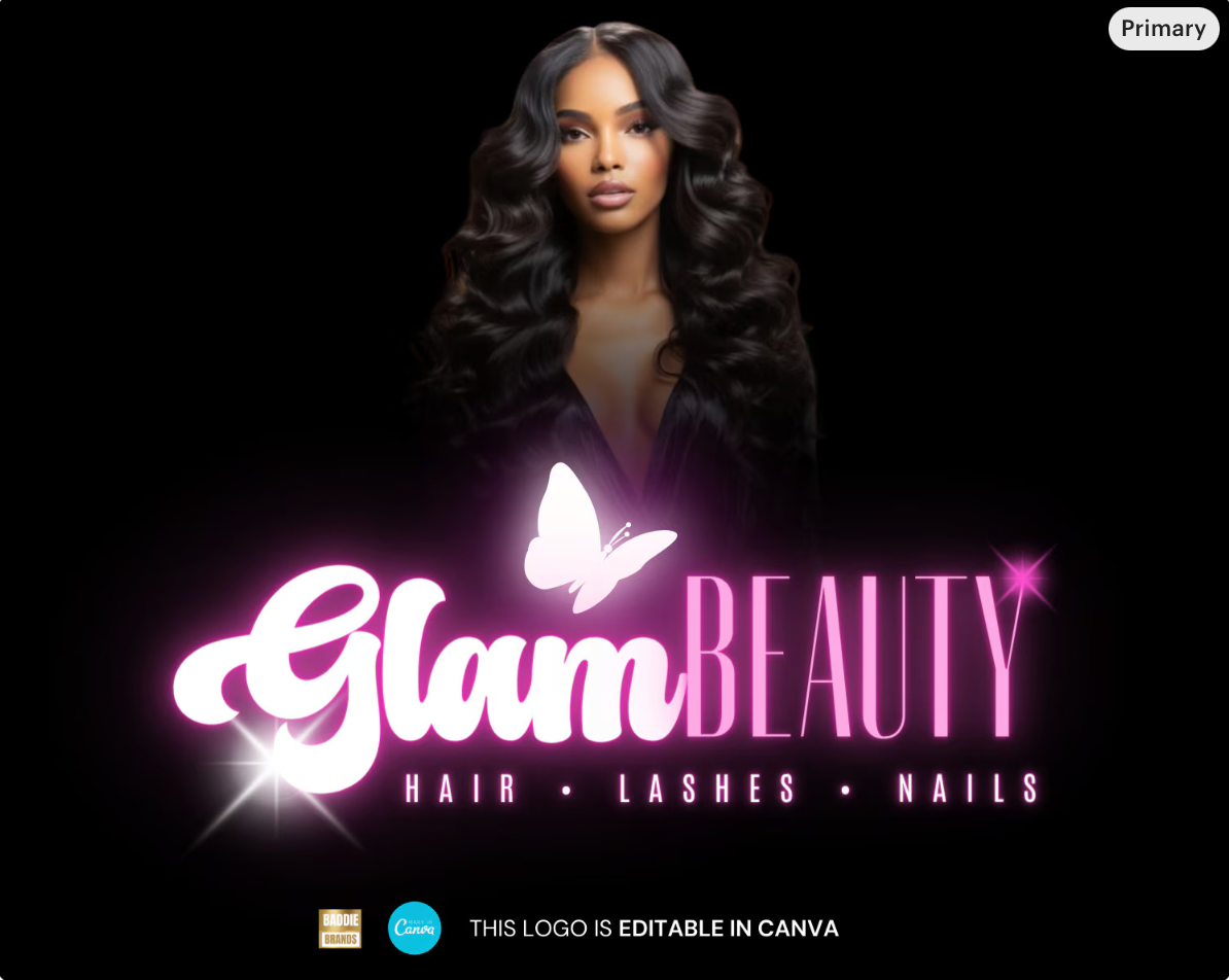 Beauty Logo Template | Modern Neon Logo | Edit in Canva