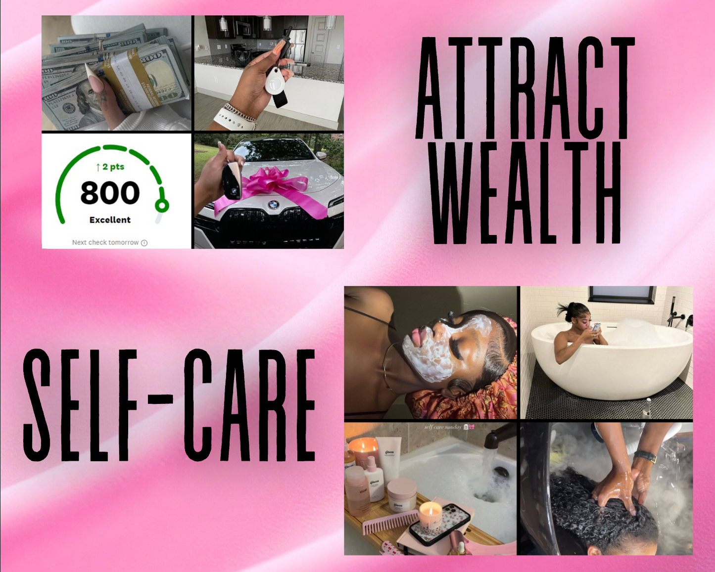 Black Girl Luxury Vision Board Photos, 2026 Vision Board, Manifest Wealth, Affirmations, Self-Care and Soft Life (Digital Download)