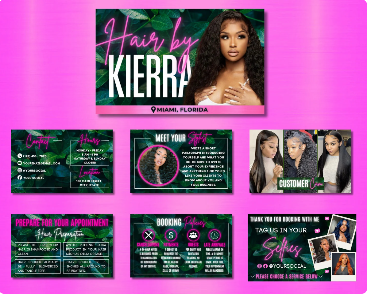 Acuity Scheduling Website Template | Hair Booking Website | Hair, Lash, Nail