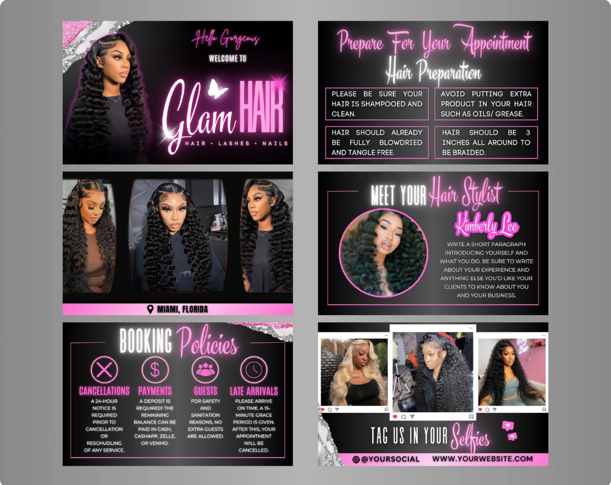 Acuity Scheduling Website Template | Hair Booking Website | Lash, Nail, MUA