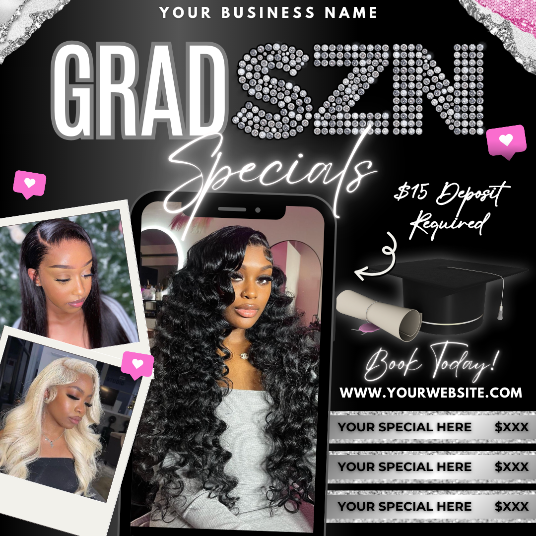 Graduation Booking Specials Flyer | Edit in Canva