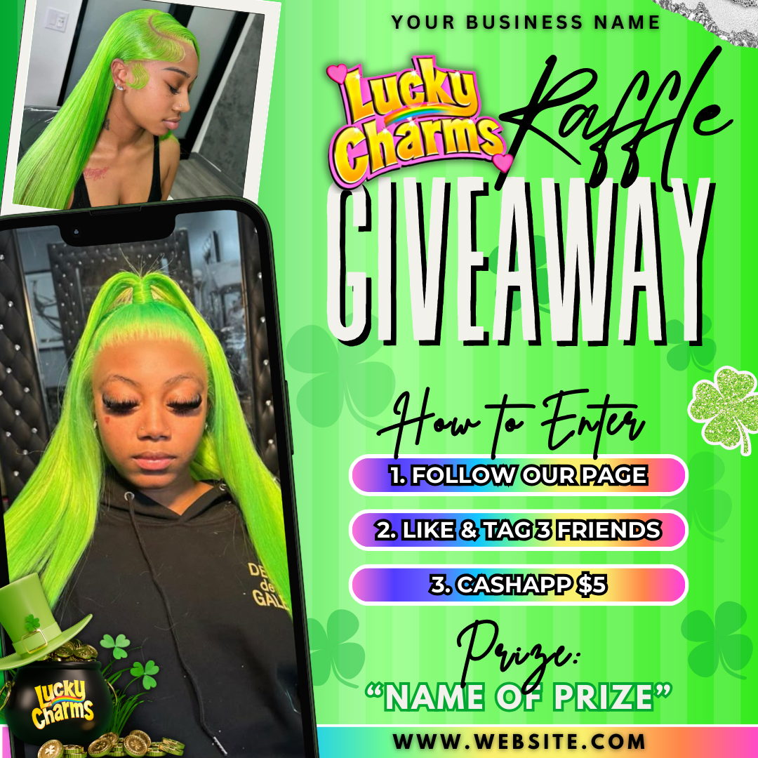 March Raffle Giveaway Flyer Template | Editable in Canva | Spring Promotion Flyer