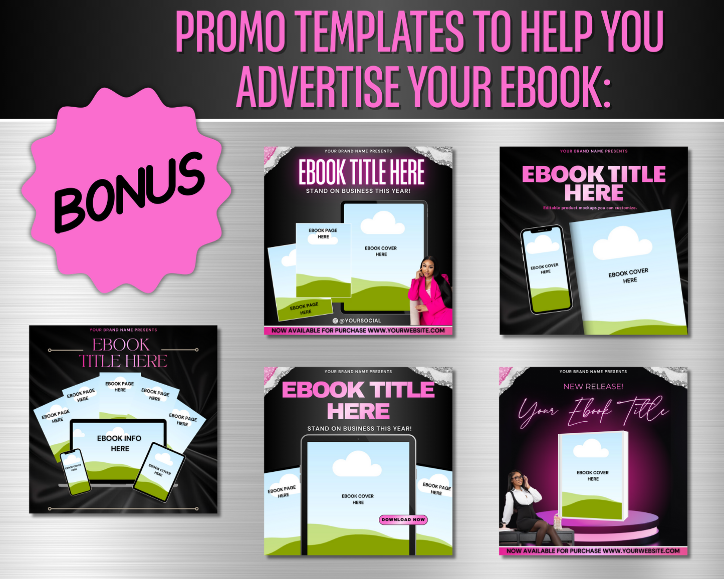 PLR Ebook Bundle - 8 Done For You Ebooks Templates - Add your Brand and Resell